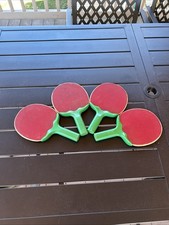 Vintage Ping Pong Table Tennis Paddles Raquets Sport Plastic Handles Wilson Lot