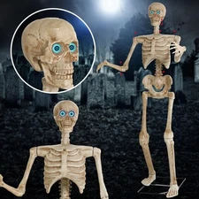 5.3 Ft Halloween Skeleton Decoration Skeleton Grim Animatronic Talking with C...