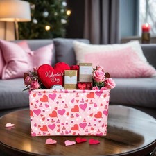 Valentine's Day Basket Gift for Empty Cute Heart Large Storage Bin for Kid and B