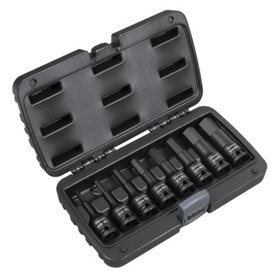 Sealey Impact Sechskantschlüssel-Set 8-teilig 1/2'' Vierkant Werkzeug-Kit schwarz AK5601