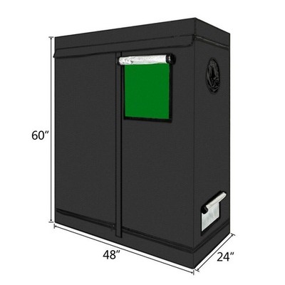 48''x24''x60'' Grow Tent Indoor 600D Reflective Mylar Non Toxic Hut /w Window US