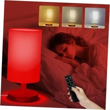 Red Light Lamp for Bedroom, Nightstand Lamp with 670nm Red & 3 White Light 