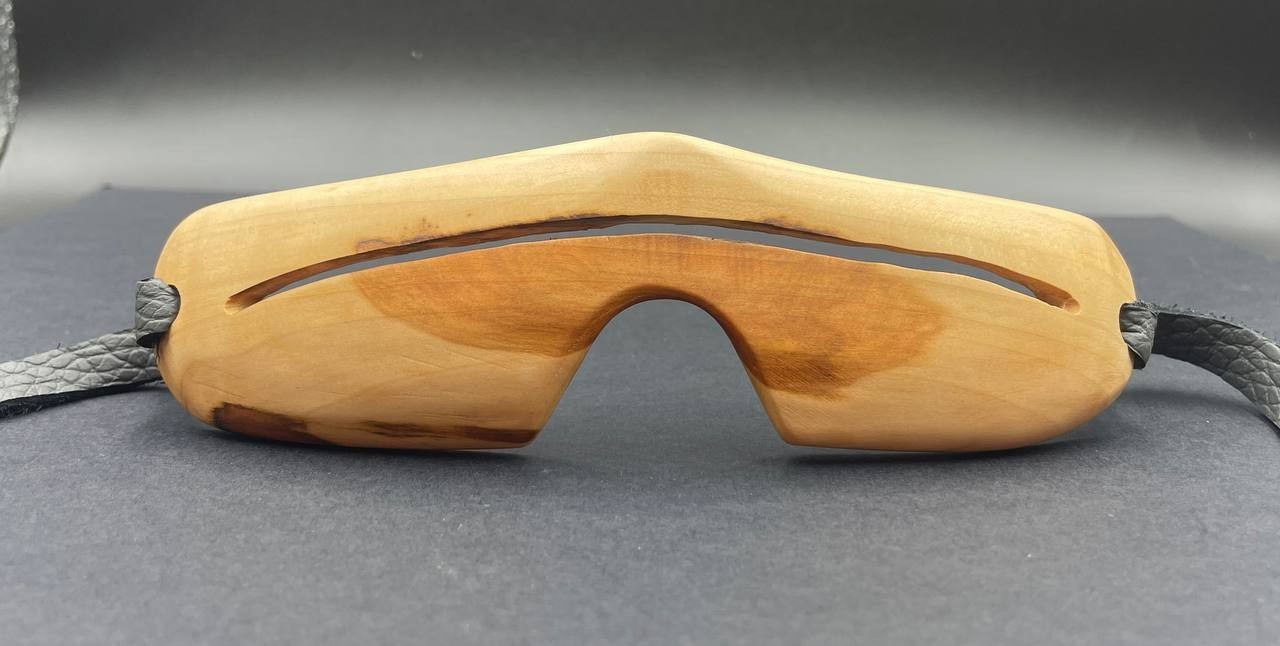 Handmade Replica of Inuit Yupik Eskimo Snow Goggles – Wooden Collectible Art