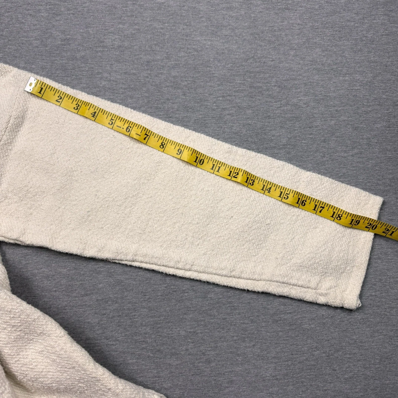 OFF WHITE Felpa con cappuccio pullover Cozumel Mexico donna XL cotone avorio grafica colorata pesante