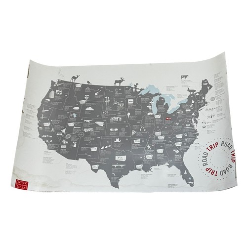 AIRSTREAM / US MAP 2 sided Design Within Reach poster Alfred Letourneur 24x36 - Picture 6 of 8