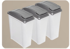 Wham RecycleIt Slimline Bin & Lid Multi-purpose Storage Container 25L Cool Grey