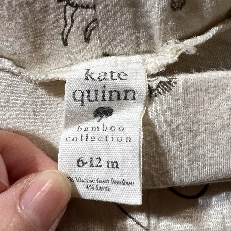 Pantalones Kate Quinn Bambú Colección Tauro Novedad Estampado Crema 6-12 Meses Usados en Excelente Condición Foto 3 de 4