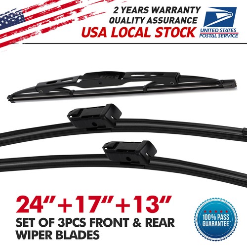 3PCS Front & REAR Wiper Blades For GMC Terrain 201117 OEM Quality