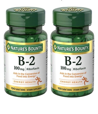 2 bottles of Nature's Bounty Vitamin B-2 100 mg riboflavin  Tablets 100.