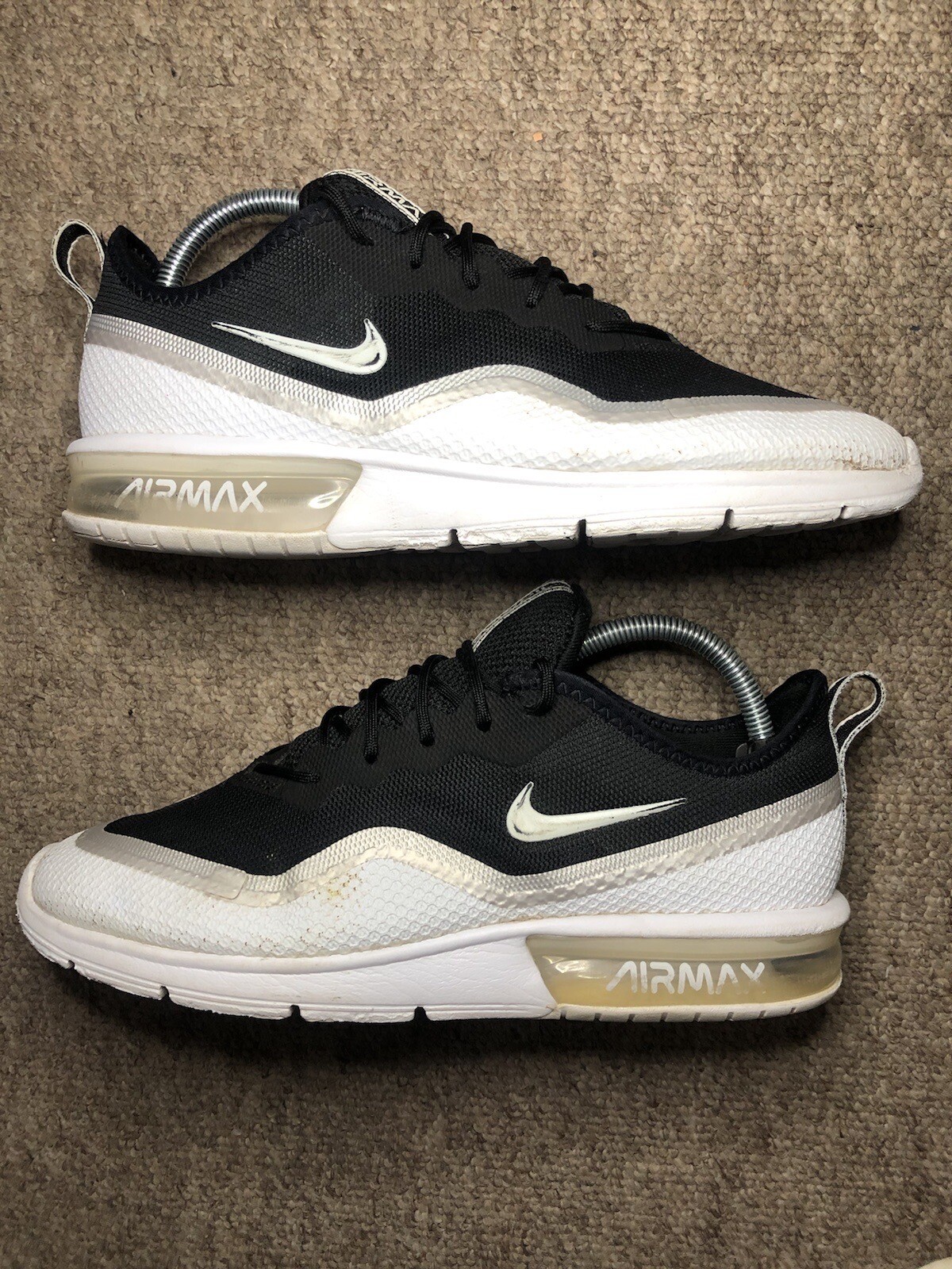 Nike Air Max Black White Trainers Running Shoes Size UK 7.5 EUR 42 eBay