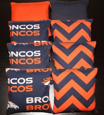 Denver Broncos Cornhole Bean Bags 8 ACA Regulation Corn Hole Bags Tailgate Toss