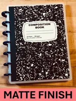 HANDMADE MATTE Composition Notebook Front & Back Cover Set 4 use with MINI HAPPY Planner~