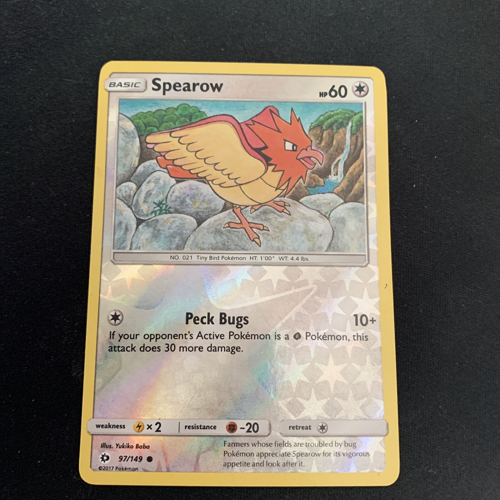 Spearow - 97/149 - Common Reverse Holo - Sun & Moon Base Set - Pokemon TCG