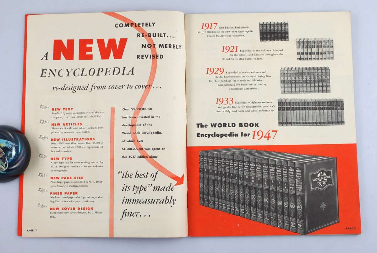 Vintage 1946 World Book Encyclopedia Informational Advertising