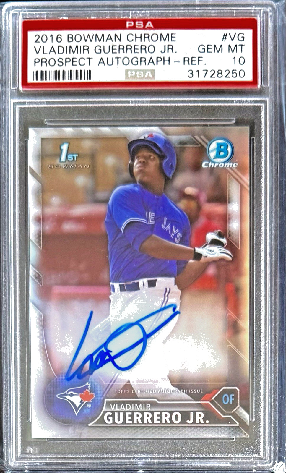 2016 Bowman Chrome Vladimir Guerrero Jr. RC Auto Refractor /499 PSA 10