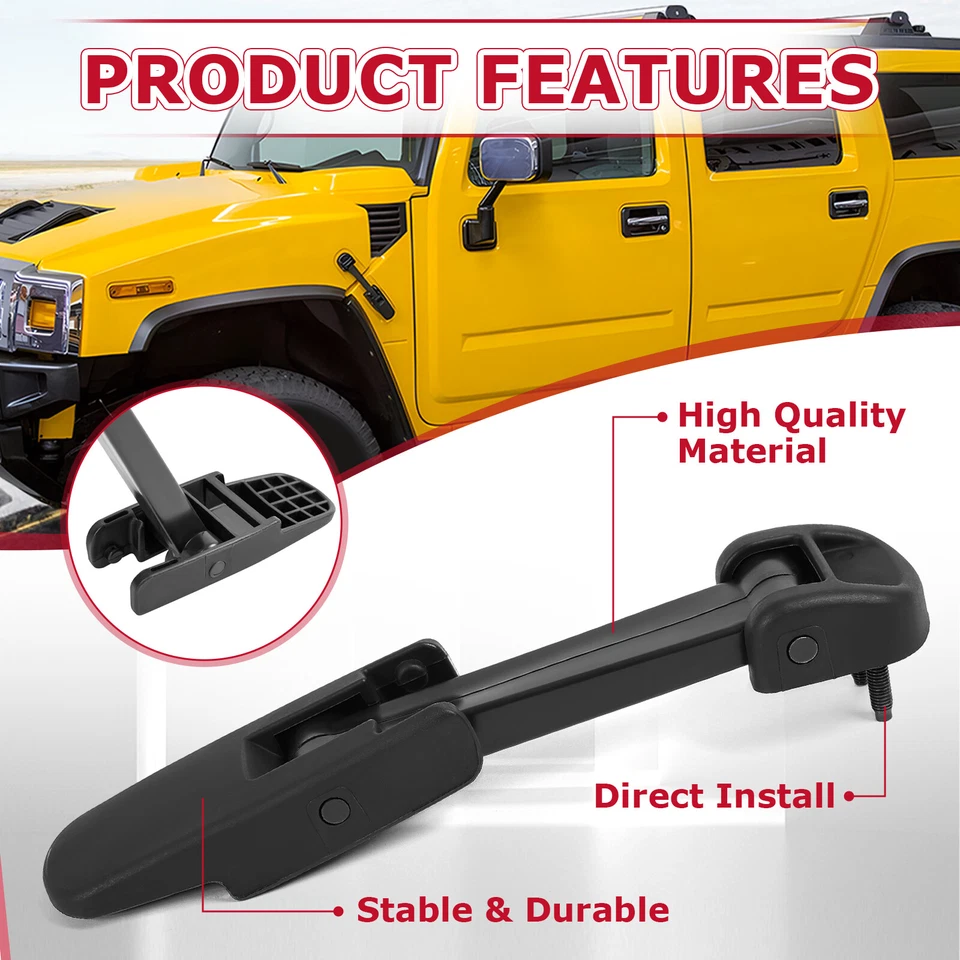 2Pcs Fit For 2003-2009 Hummer H2/ Chevy Kodiak/ GMC TopKick Black Hood Latch - Imagem 4 de 4