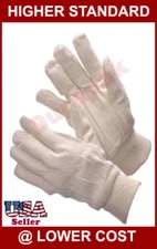 300 Pair Cotton Canvas Work Gloves Men Size Indoor Outdoor Field Hand Protection