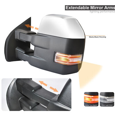 Towing Mirrors Power Heated Signal Sensor Pair Side For 2015-20 Ford F-150 8PIN - Foto 4
