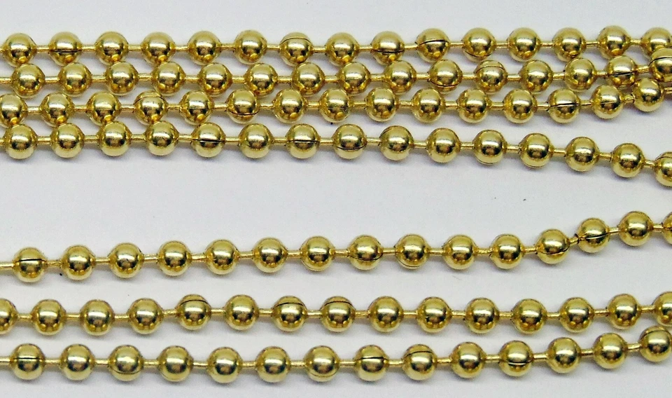 Solid Brass  BALL CHAIN 2.4mm Bead #3 ~ Bulk No Lead/Nickel ~Corrosion resistant - Image 3 of 4