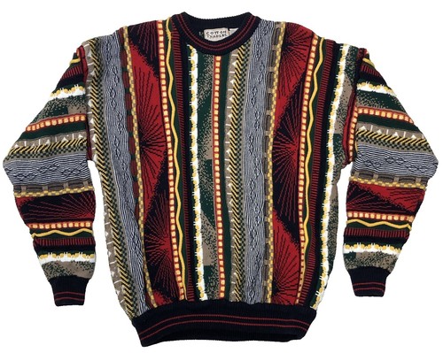 Vintage Nautica 80s 90s Cotton Sweater Cable Knit COLORBLOCK Cosby