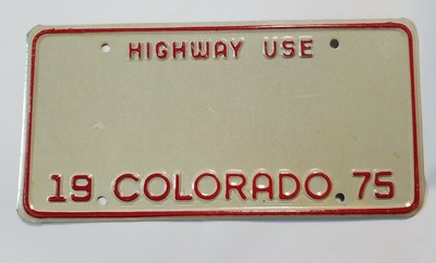 Colorado 1975 - License Plate - Highway Use - Blank | eBay