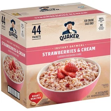 Instant Oatmeal, Strawberries & Cream, 1.05 Oz, (Pack of 44)