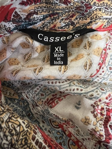 Cassee's Women's Long Sleeve Paisley Print Multi color Shirt Dress Size XL - Picture 3 of 6