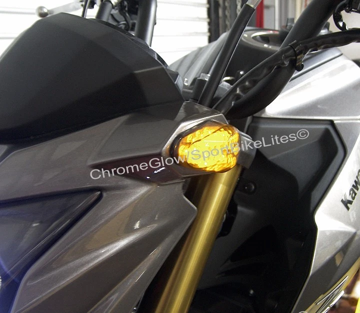 Kawasaki Z125 Pro Front LED Turn Signal Kit; Flush Mount - Smoked Lens - Image 2 of 3
