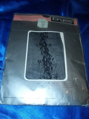 RAR Vintage Ergee Nylons Nylonstrümpfe m. Applikation 8,5 schwarz Stockings OVP - Bild 1 von 2