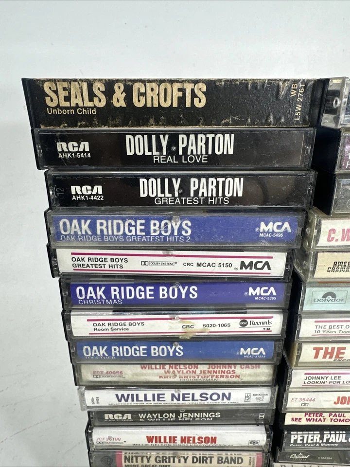 Lot Of 90 Vtg Cassette Tapes 70s-80S Classic Country Music, Untested Farm aid - Image 2 of 4