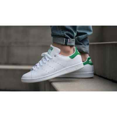 Mens Adidas Stan Smith Leather Trainers - White/Green - UK SIZE 8