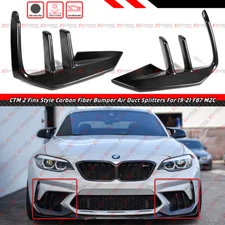 FOR 19-2021 BMW F87 M2C CTM 2 FINS CARBON FIBER FRONT BUMPER AIR DUCT SPLITTERS