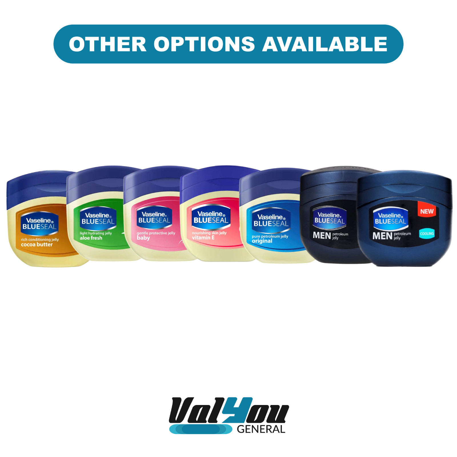 3x Jars Vaseline Blue Seal Men's Cooling Petroleum Jelly | 3.4oz | Fast Shipping