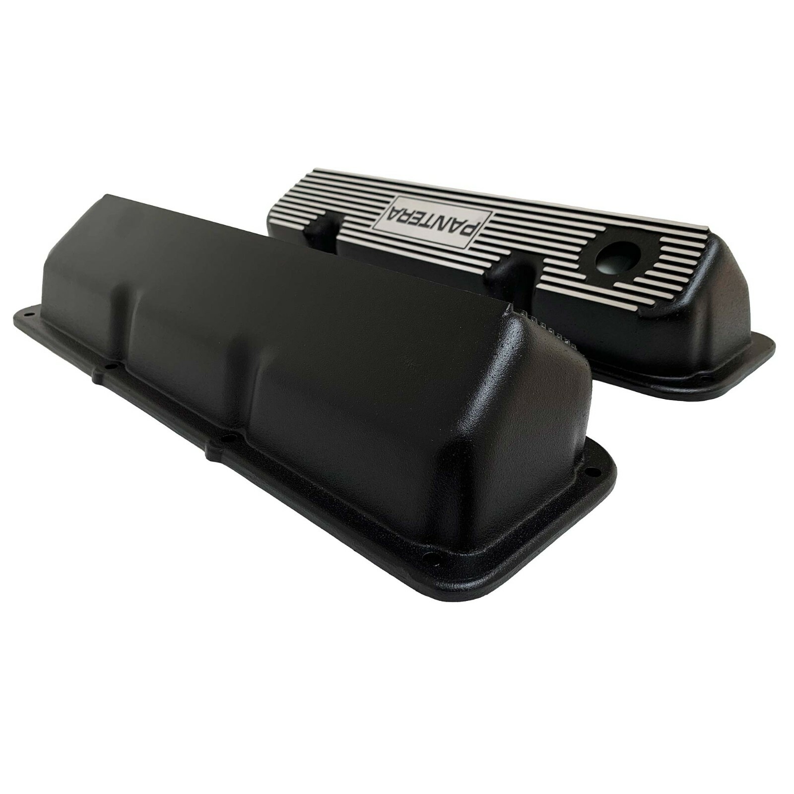 Ford 351 Cleveland De Tomaso Pantera Black Valve Covers - Style 3 - Ansen USA