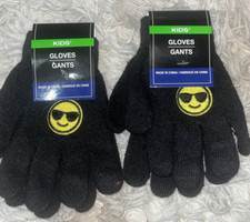 2 Pairs Of Kids Gloves New With Tags Sunglasses Emoji Black
