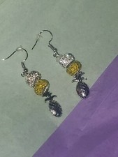 Sparkly Handmade Pineapple Dangle Fashion Earrings