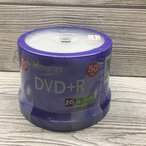 NEW Memorex DVD+R 120 Minutes 4.7GB 16x Speed Recordable 50 Pack Blank Discs