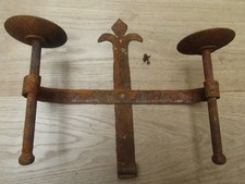 MEDIEVAL GOTHIC RUST church candle holder Hand Made Forged vintage Old Antique
