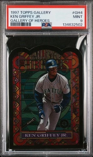 1997 Topps Gallery of Heroes Stained Glass GH4 Ken Griffey Jr SSP HOF PSA 9 MINT