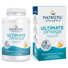 Nordic Naturals Ultimate Omega 3 - 1280 mg 180 Softgels Lemon Flavor Exp 10/2026