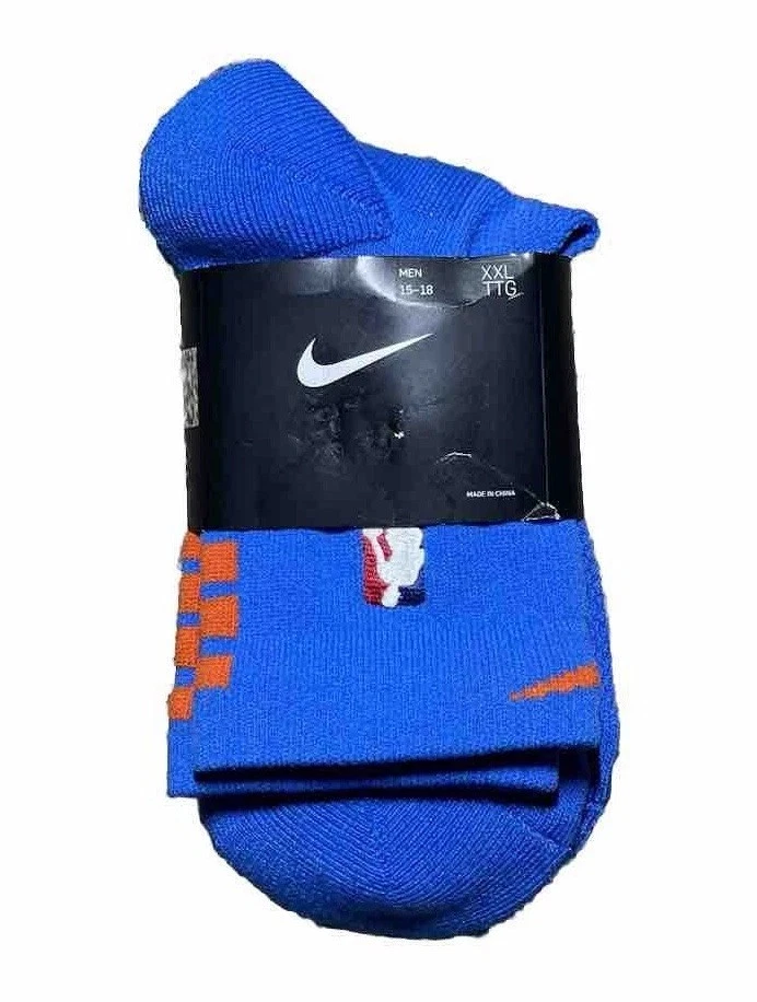 Nike NBA Authentics Elite Ankle Quarter Socks Blue 2XL 15-18 PSK649-403 NWT