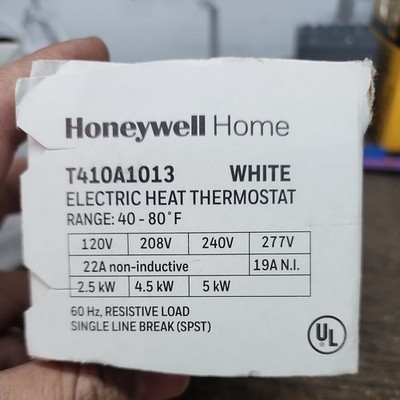Honeywell T410A1013 Electric Baseboard Heat Thermostat