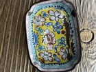 Vintage Chinese Enameled Metal Trinket Tray Floral Butterflies “CHINA” 2.5” — photo 5