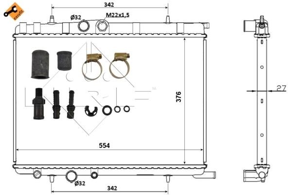 Fits NRF 53406A Radiator engine cooling