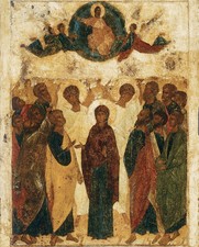 The Ascension of the Lord Jesus Christ by Andrei Rublev. Orthodox icon wall art