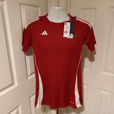 adidas Womens Tiro 24 JSWY SS Shirt Team Power Red 2/White NWT Jersey IS1023