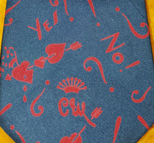 1940s 1950s VINTAGE MENS NOVELTY TIE COUNTESS MARA LOVE " YES ... NO " 56"