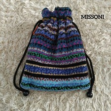Pochette donna Missoni jacquard con coulisse multicolore panno spugna elegante unica