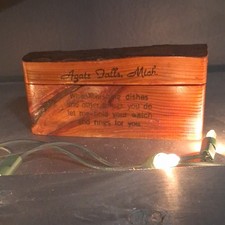 Wood Lidded Engraved Jewelry Box Ring & Watch...