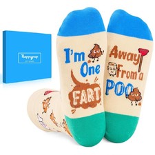 HAPPYPOP Funny Socks for Men Women - Fart Sarcastic Silly Socks, American Fla...